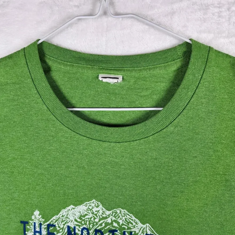 The North Face Green‎ Tshirt Spellout Logo Size XL